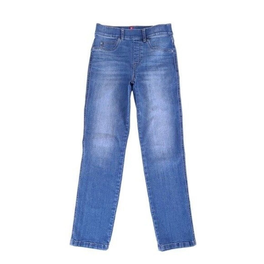 SPANX Blue Straight Leg Pull On Jeans Size S Slimming 20356R